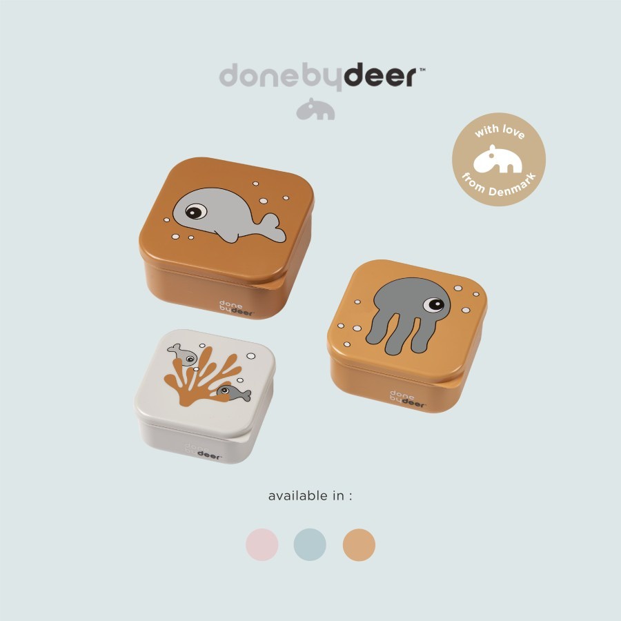 Done By Deer - Snack Box Set Sea Friends | Mustard Grey