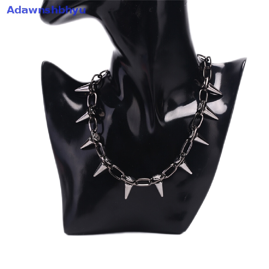 Adhyu Baru Spike Rivet Punk Kerah Kalung Goth Rock Biker Link Rantai Choker Perhiasan ID