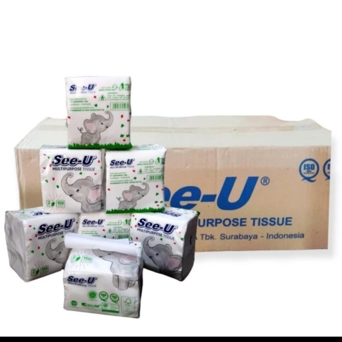 S3 TISU SEE U TISSU MINI POP UP MULTIPURPOSE 150 SHEET 2 PLY ( GAJAH )