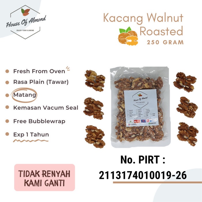 

✨NEW✨ -Kacang Walnut Roasted 250gr (matang)- 1.1.23