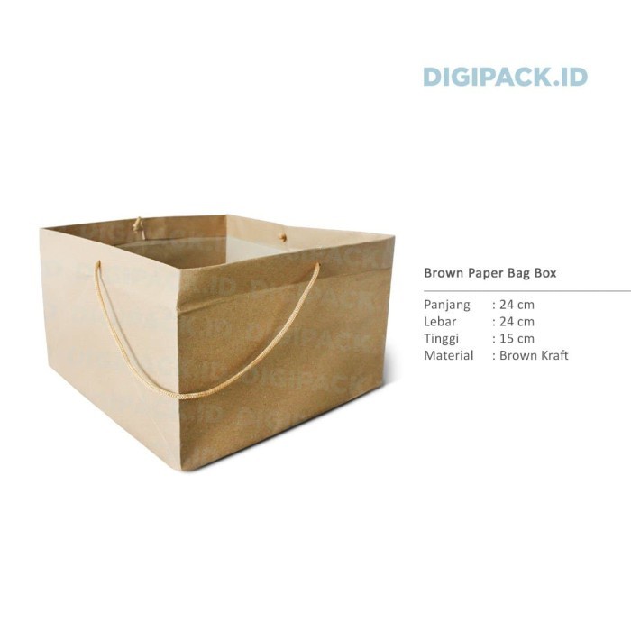 

⭐BISA COD⭐ [Digipack] Brown Paper Bag Cake Box 24 x 24 x 15 | Kantong Kertas