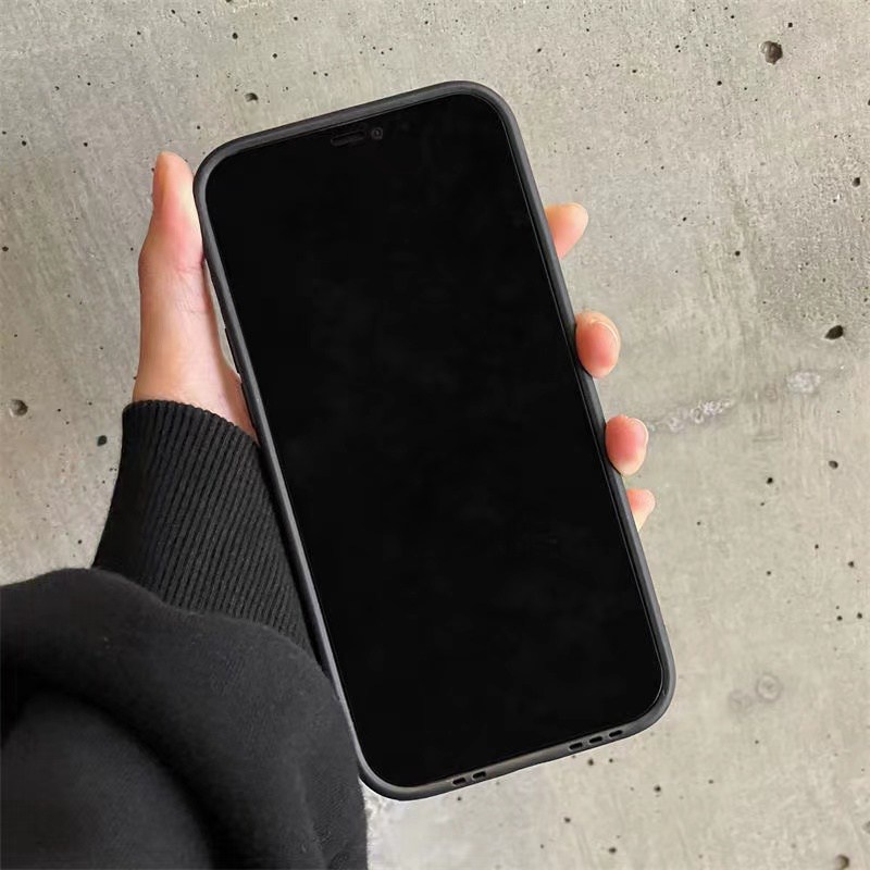 IPHONE [Kulit Domba] Soft Case Grid Hitam Dan Putih Stereoskopik Untuk Iphone7Plus8 Plus X XS XR XS Max 11 13 12 14 PRO Max 14 Plus Fashion Wanita Casing Ponsel Kamera Melindungi