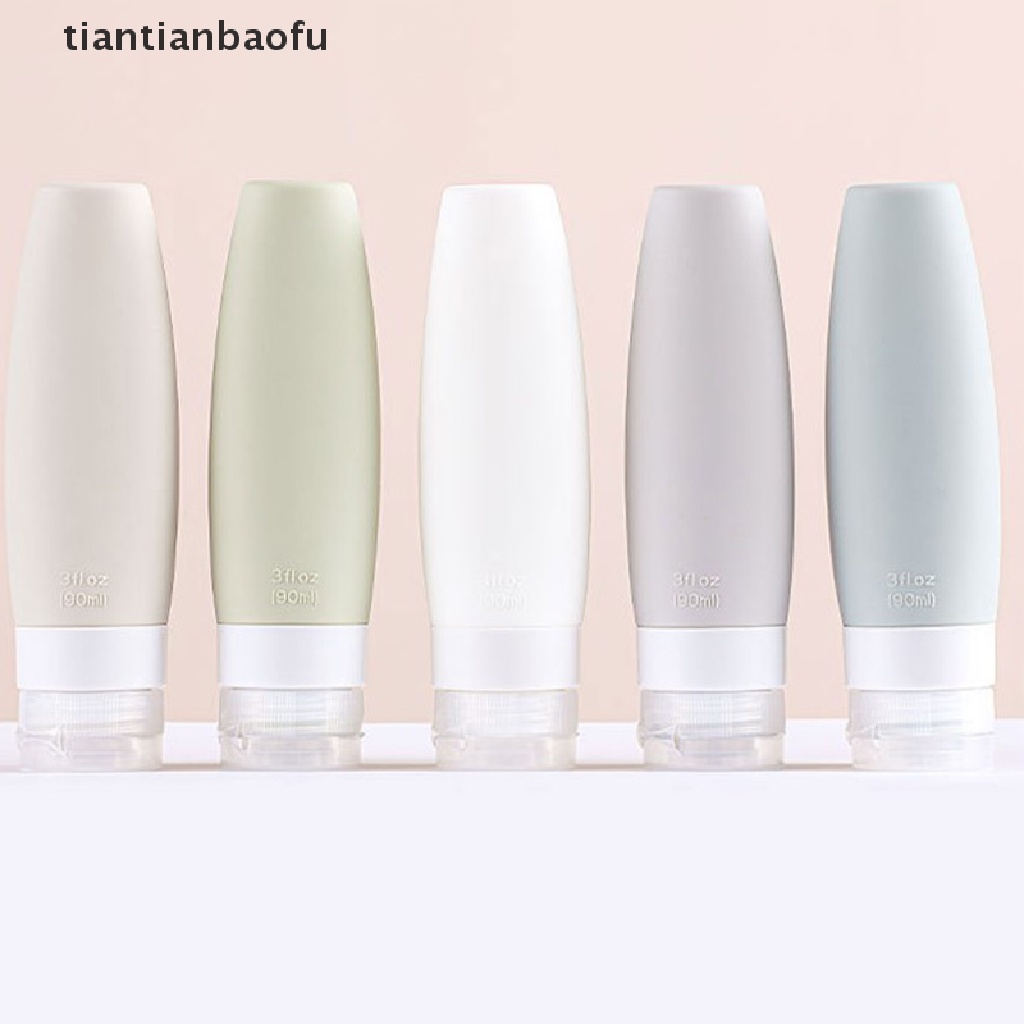 [tiantianbaofu] 1pc 60 /90ML Silikon Botol Isi Ulang Kosong Travel Portable Packing Press Butik