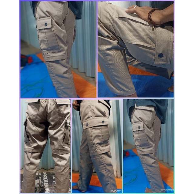 cod free emblem dan stiker celana alpin warna cream bahan tebal,cargo panjang,celana kempol,celana a