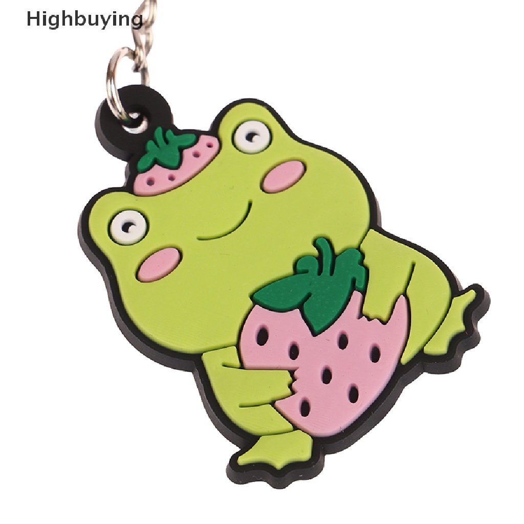 Hbid 5PCS Gantungan Kunci PVC Kawaii Anjing Kodok Kartun Gantungan Kunci Motif Hewan Keyholder Untuk Pria Wanita Tas Kunci Mobil Liontin Glory