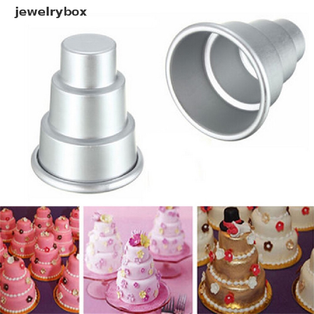 [jewelrybox] Diy Mini 3-Tier Cupcake Puding Cetakan Kue Coklat Baking Pan Mold Butik Pesta