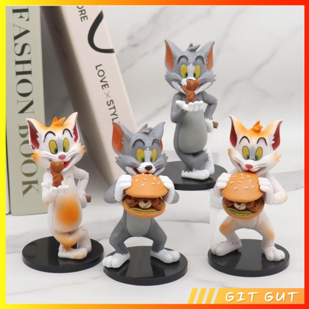 Action Figure Pajangan Mainan set 4 pcs Tom and Jerry Burger