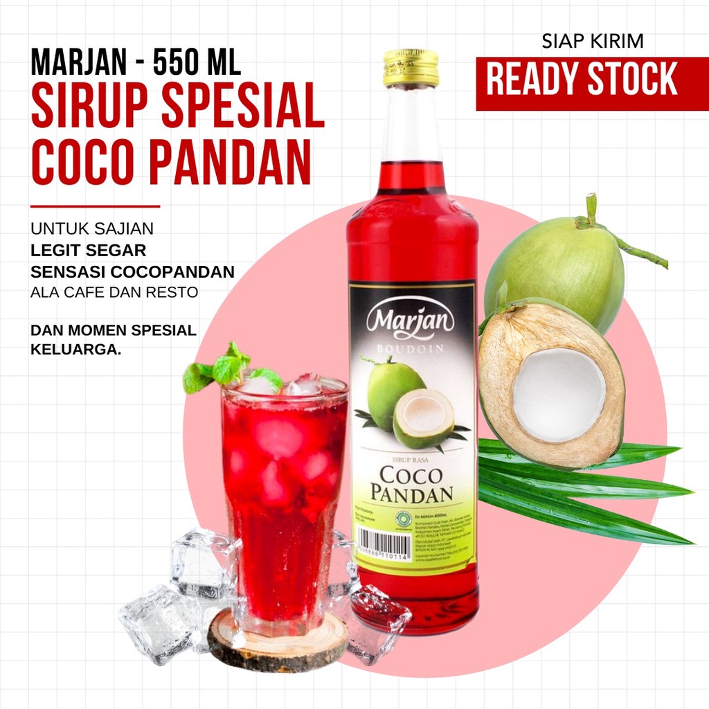 Sirup Marjan Cocopandan / Melon - 550 ml (TERMURAH)