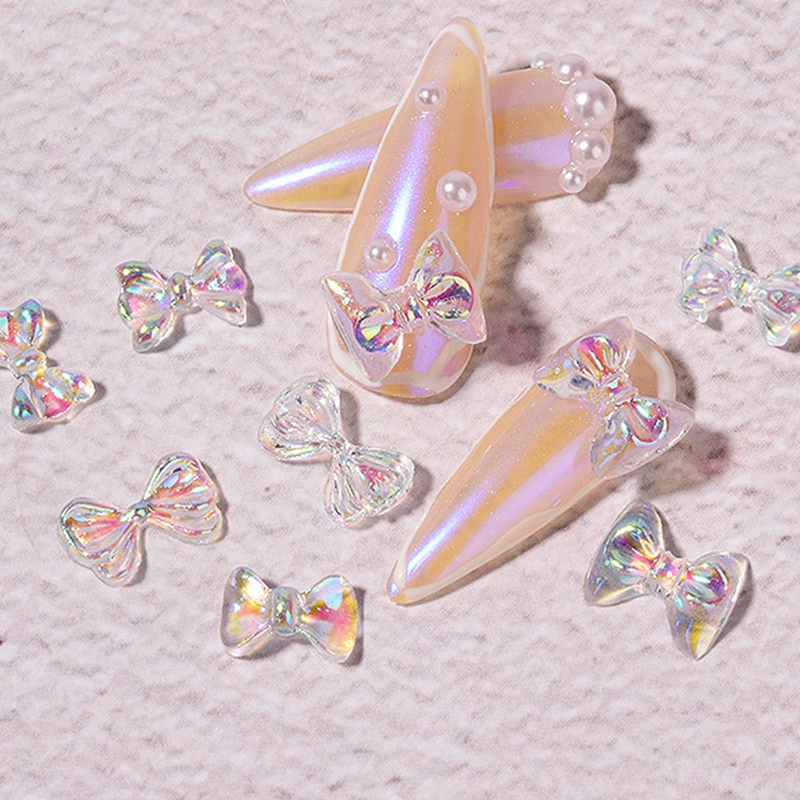 Resin Ikatan Simpul Warna-Warni Manicure Sticker/Tiga Dimensi Berlian Imitasi Pesona Kuku Decal Aksesoris