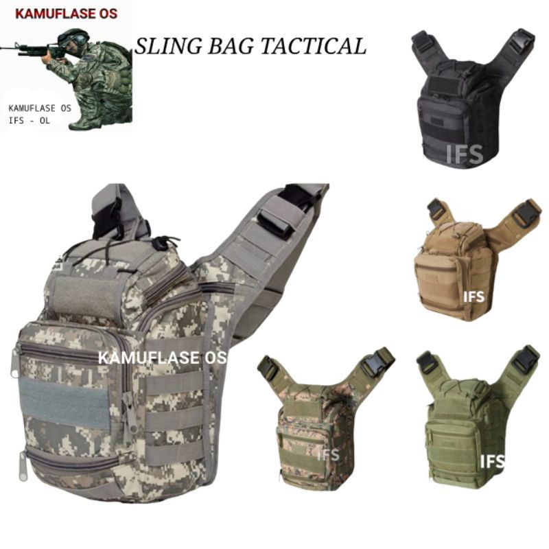 Tas Selempang Army Ukuran Besar / Tas Camera / Tas Slingbag army / Tas Pinggang Loreng