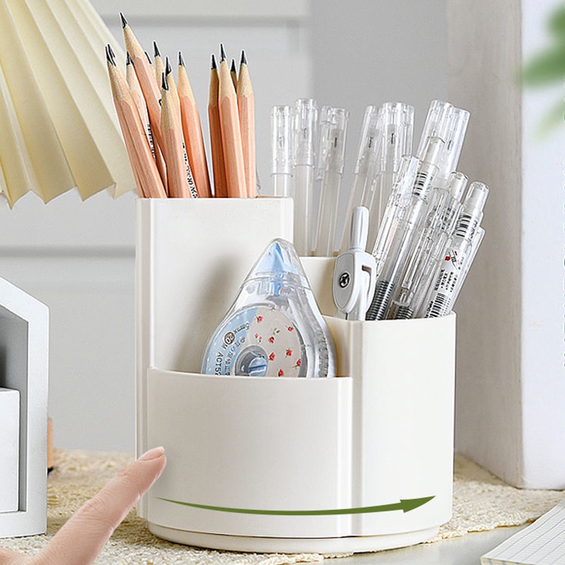 Aneka Warna Multi Fungsi Rotatable Pen Holder Kapasitas Besar Desktop Organizer Box