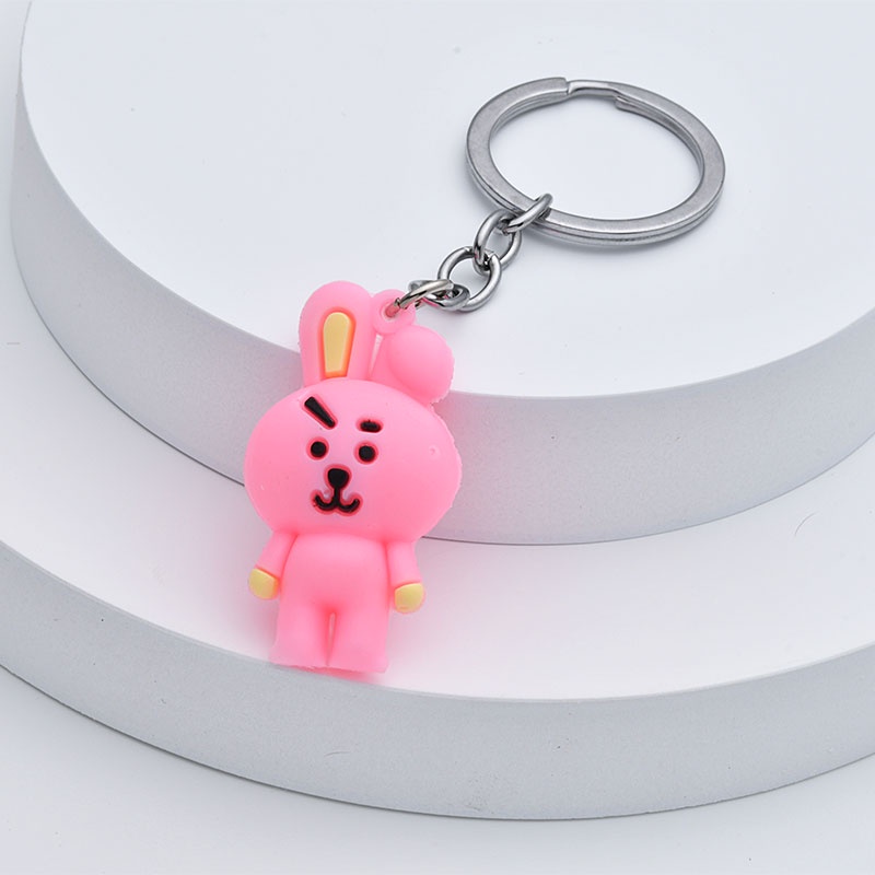 [Ready Stock] Korea Fashion BTS BT21 Kartun Gantungan Kunci Untuk Wanita Mahasiswa Tas Ponsel Key Chain Aksesoris