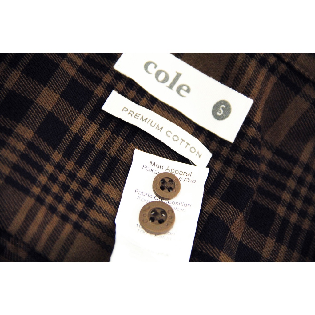 [COD] Baju Kemeja Cole Code 40 Casual Lengan Panjang Reguler Fit Hitam Coklat Pria Motif Kotak-kotak | Kemeja Original 100% Brand Matahari Big Size Kasual Kesual