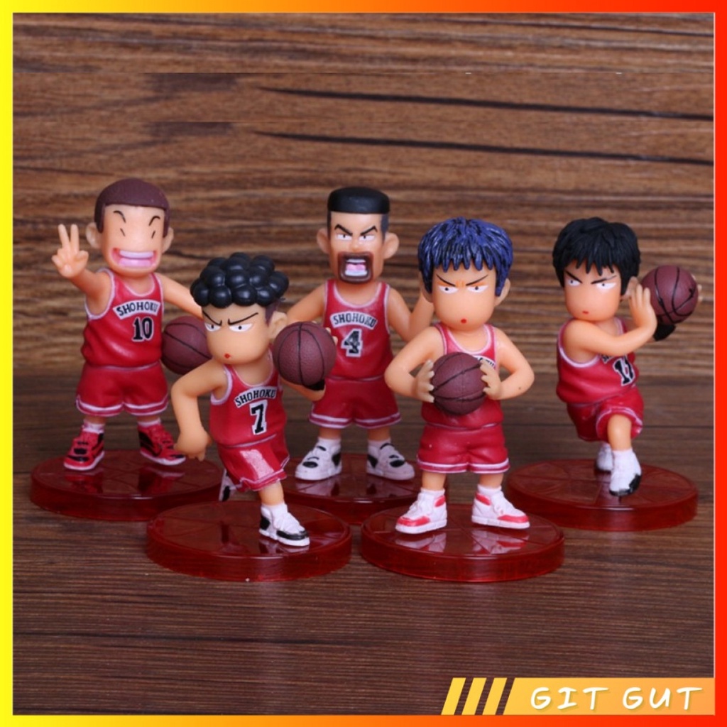 Action Figure Pajangan 5 Pcs Slam Dunk Red and White Uniform