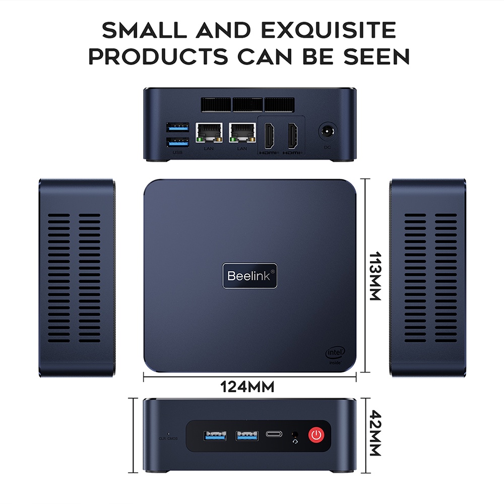 Mini PC Beelink U59 PRO 16/500GB SSD Intel N5105 HDMI WiFi 4K Windows 11 Pro