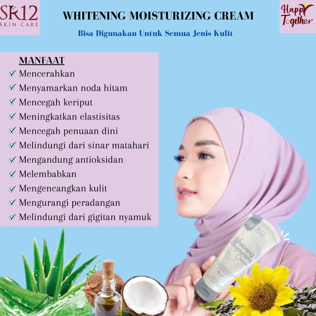 WHITENING MOISTURIZING CREAM SR12 / INSTANT WHITENING BODY LOTION &amp; FACE BPOM / PELEMBAB &amp; PENCERAH KULIT WITH SPF 20