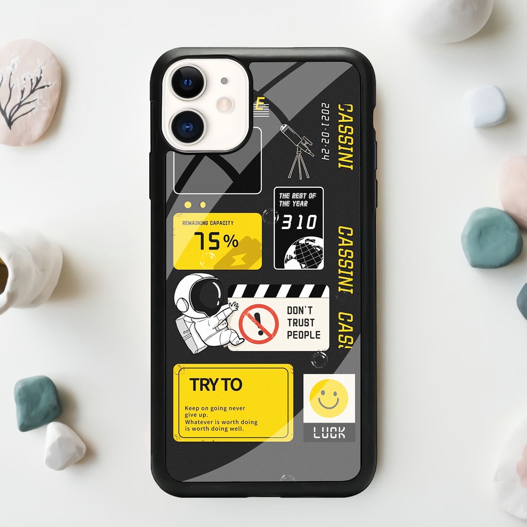 CUSTOM Case Glossy Iphone 11  | Ip11 | Casing Kilau Hp Iphone | Pelindung Hp | Motif Nasa