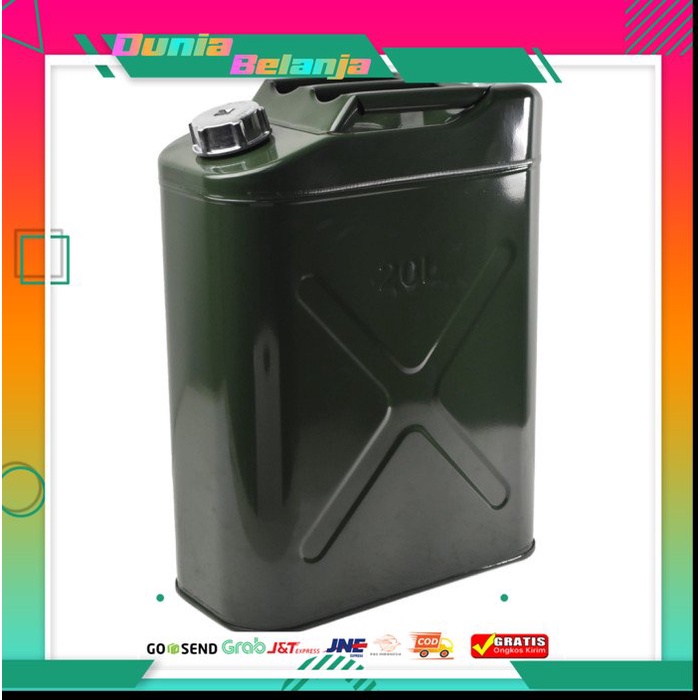 Jerigen Bensin / Solar Metal 20 Lt Fuel Jerrycan