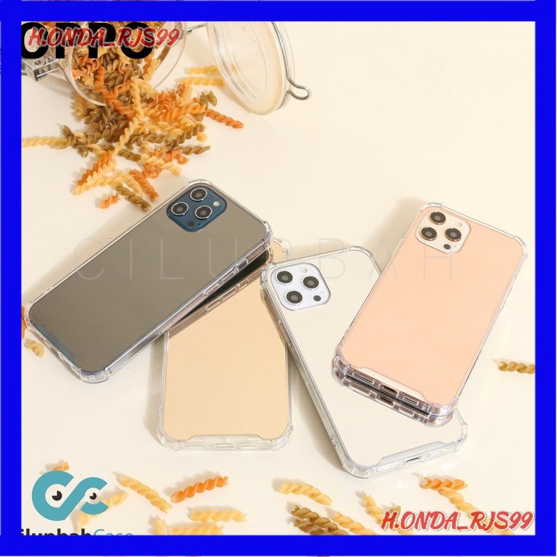 Soft Case For Oppo Reno C1 C2 A52 A33 A53 A5 A9 A92 2F 2Z 3 4 A54 A74 - Mirror Anti Crack Anticrack 
