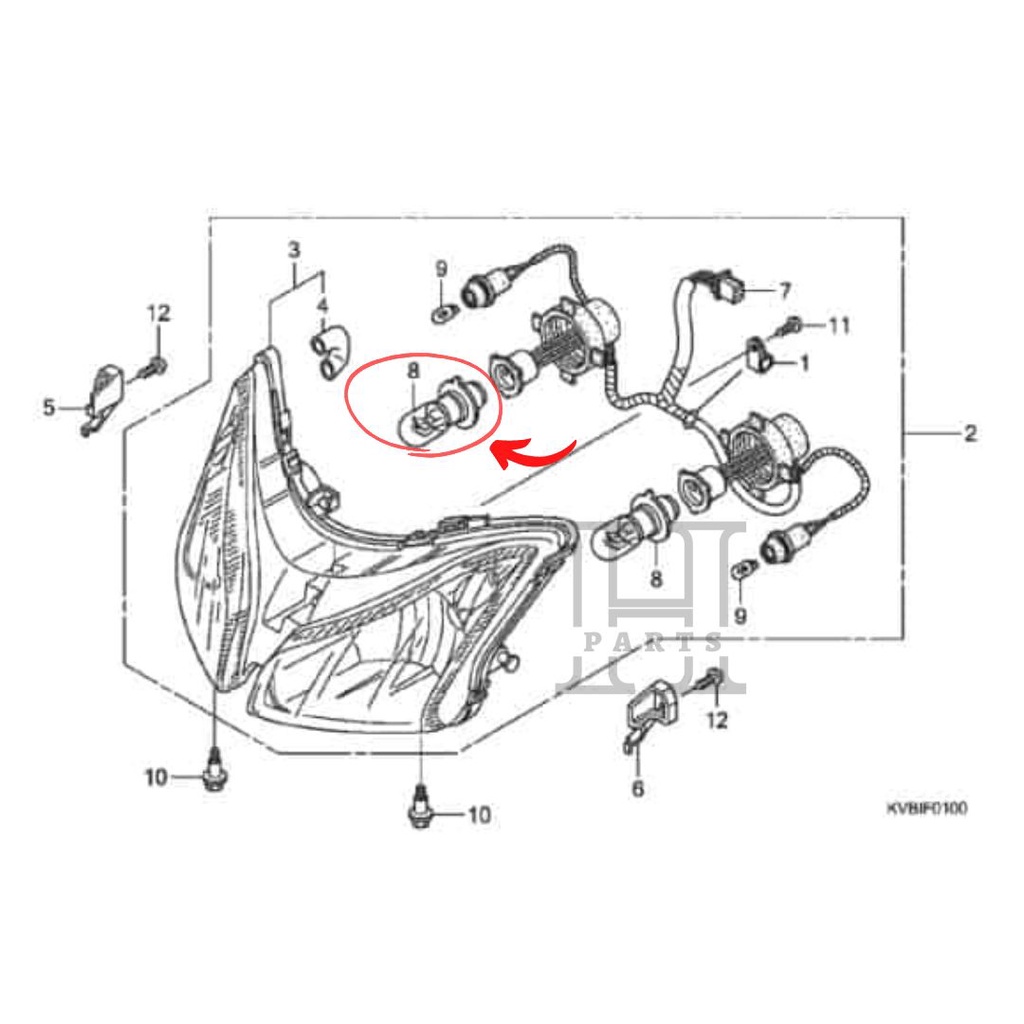 BOHLAM LAMPU DEPAN BULB HEADLIGHT 12V 18W SUPRA X 125 BATMAN SUPRA FIT LAMA CS1 34901-KRS-901 ASLI ORIGINAL AHM HGP HONDA