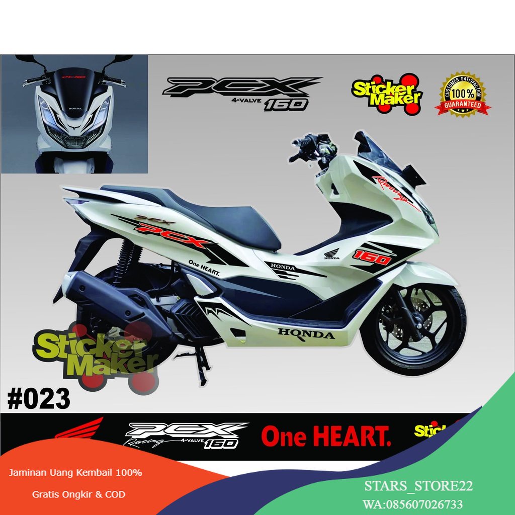 (PREMIUM) CUTTING STIKER HONDA PCX 160 PCX 150 DESAIN 2023 stiker cutting honda pcx new 2023 sticker