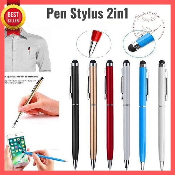 GOS -E405- Pulpen 2in1 Touchscreen - Stylus Pen 2 in 1 Handphone Touch Screen - Ballpoint Stylus Pena