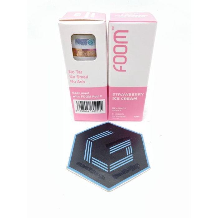 SALT - Foom STRAWBERRY ICE CREAM 30ml by Foom Lab Liquid Pods Friendly