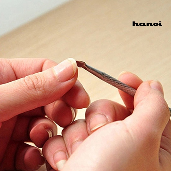 Hi * Stainless Steel Cuticle Nail Pusher Remover Double Ended Pedicure Manicure Tool