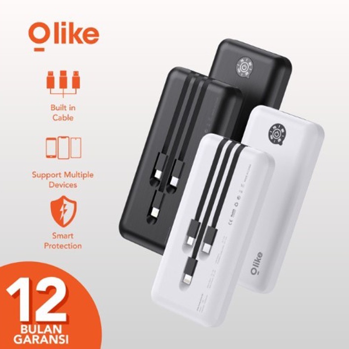 PowerBank Oppo OLIKE 10000 MaH 11W BUILT IN CABLE TYPE C MICRO PB1 Power Bank