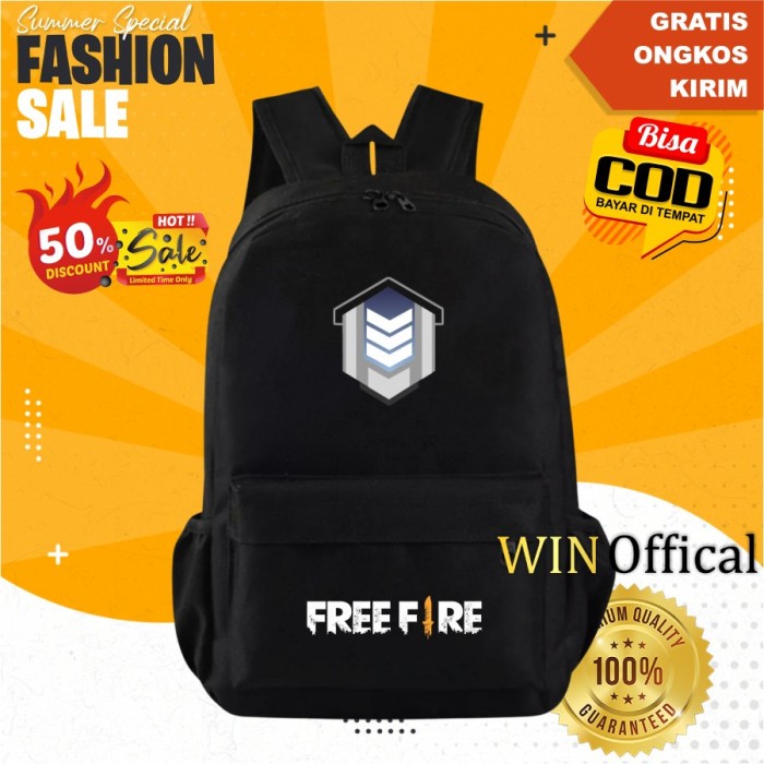 Ransel Backpack Free Fire Keren Pria Terlaris SD TK PAUD BcHtmSilver Win Official