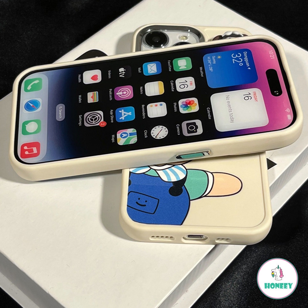 IPHONE Ucapan Lucu Kartun Anjing Case Kompatibel Untuk Iphone11 12 13 14 Pro Max Soft Case Logam Cair Silikon Penutup Pelindung