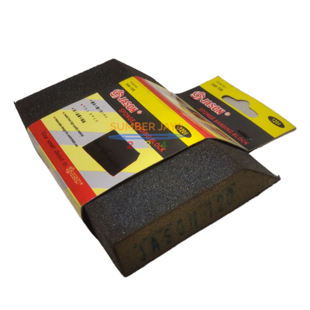 AMPLAS SPONS KOTAK GRIT 120 / SPONGE SANDING BLOCK GRIT 120