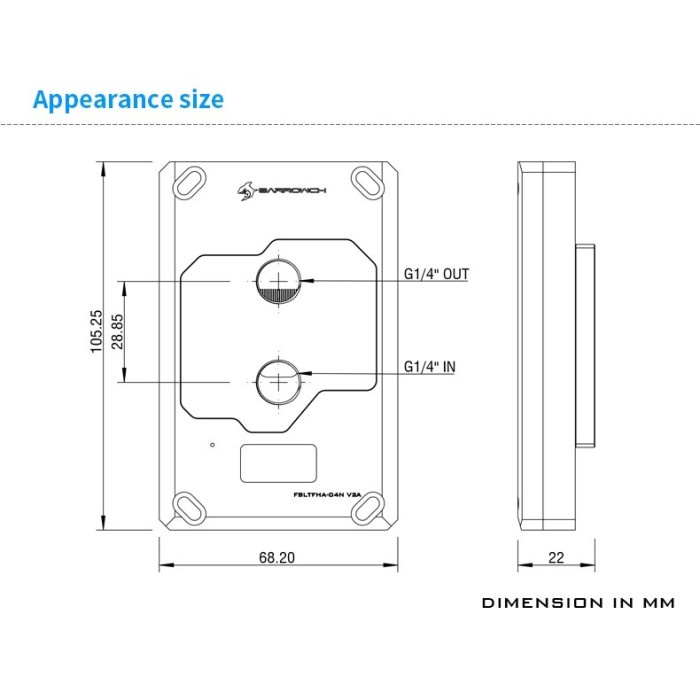 BARROW FBLTFHA-04N V2A AMD AM4 / AM3 / AM5 TFT Display CPU Block White