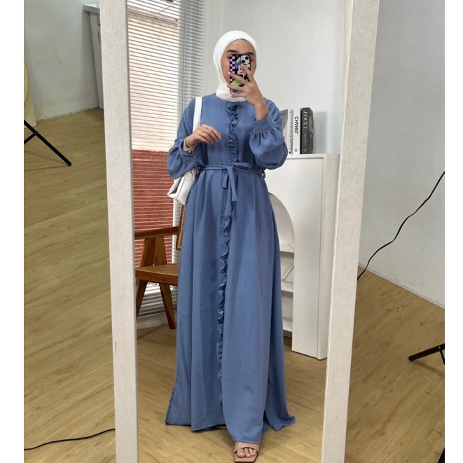 GAMIS CRINKLE POLOS TINTIN MAXI LEBARAN SIMPLE MEWAH BAJU MUSLIM LEBARAN EID GAMIS KELUARGA GROSIR (