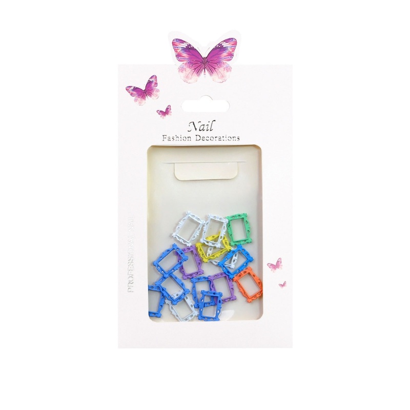 Siy Frame Nail Charms Alloy Perhiasan Nail Art Stiker Nail Art 3D Untuk Wanita Perempuan