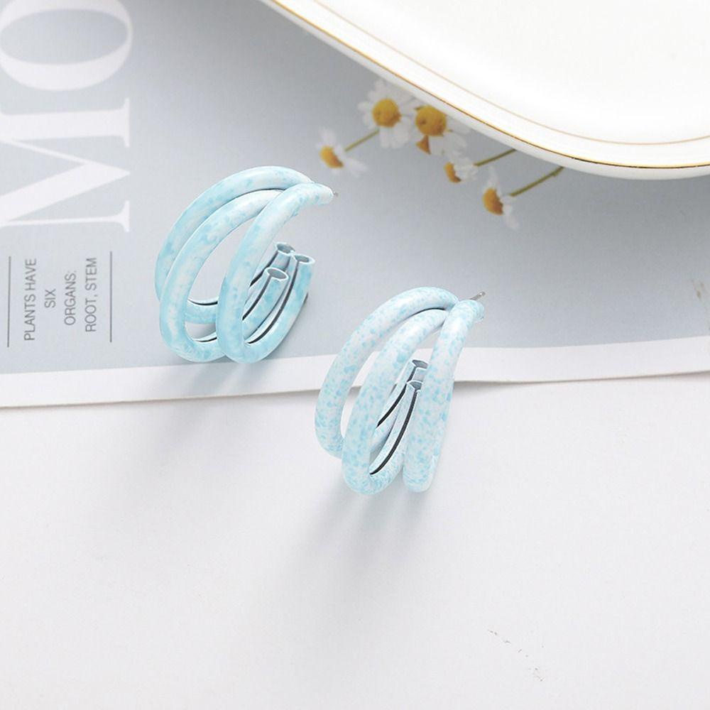 Mxbeauty Anting Stud Wanita Trendi Elegan Temperamen Fashion Perhiasan Desain Niche Pola Bunga Musim Panas Alloy Gaya Korea Earrings