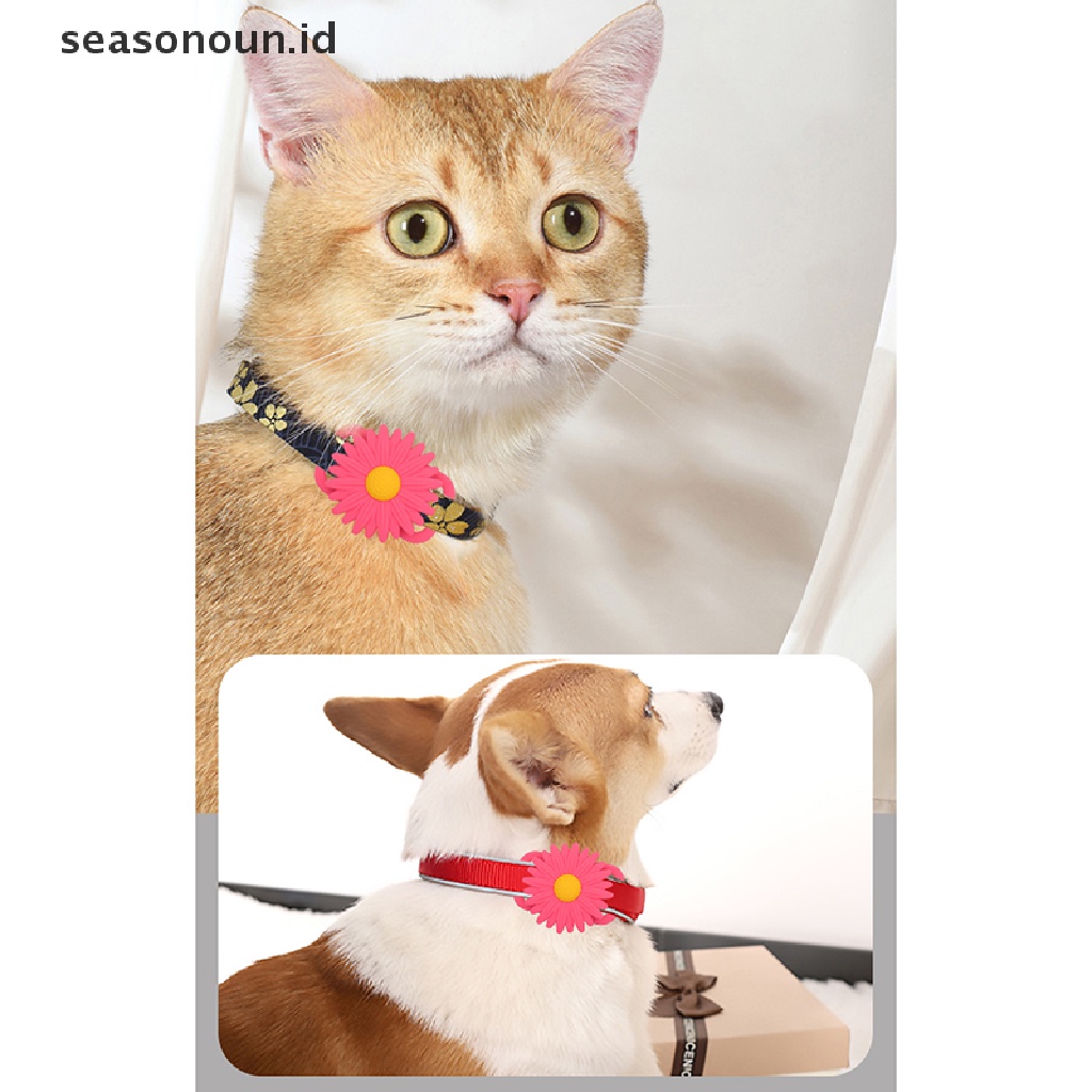 Seasonoun Pet Silikon Casing Pelindung GPS Finder Anjing Kucing Kerah Loop Untuk Airtags Tracker.