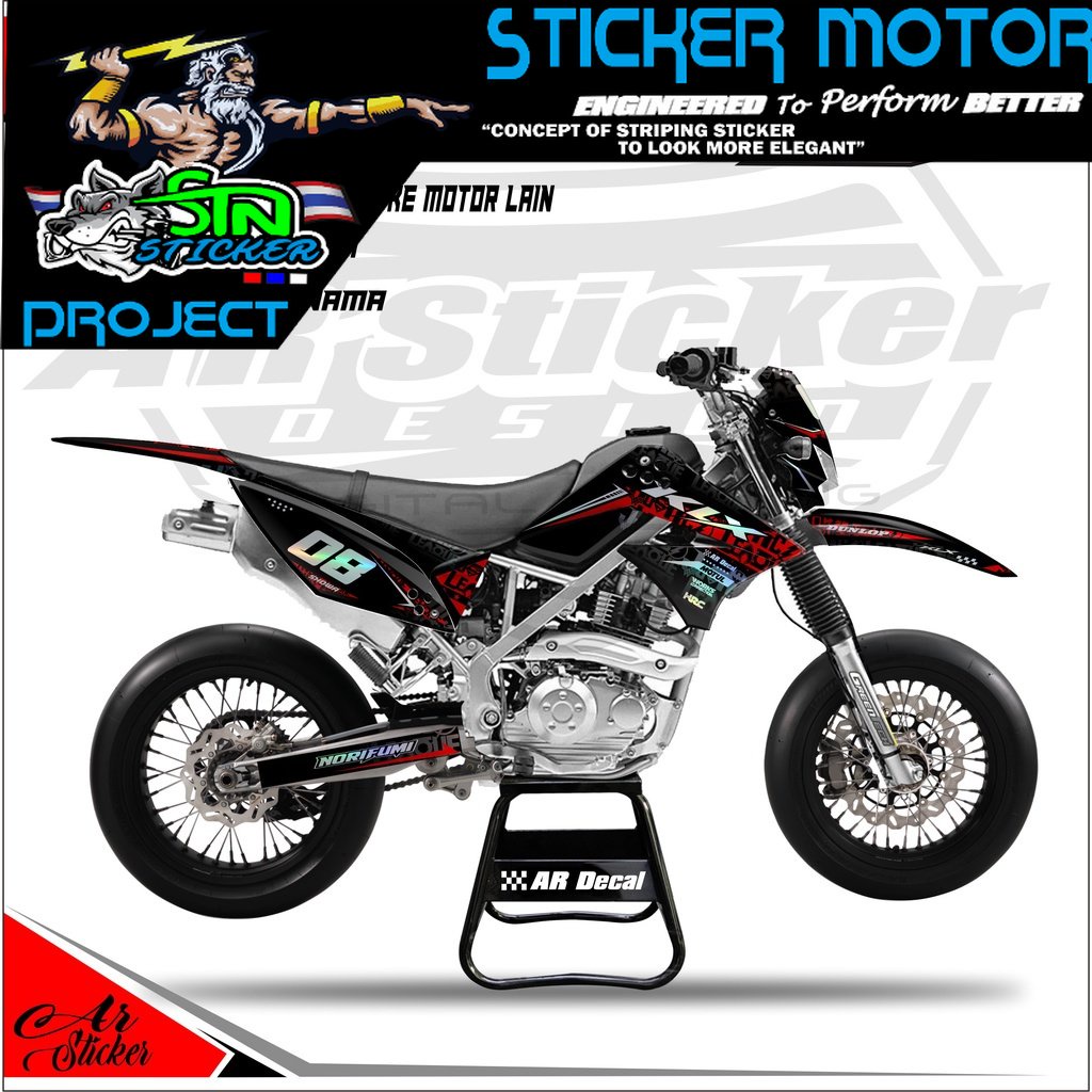 Decal Hologram Chrome Pelangi KLX Lama, KLX Old - Dekal stiker Full Body KLX L / KLX S 006