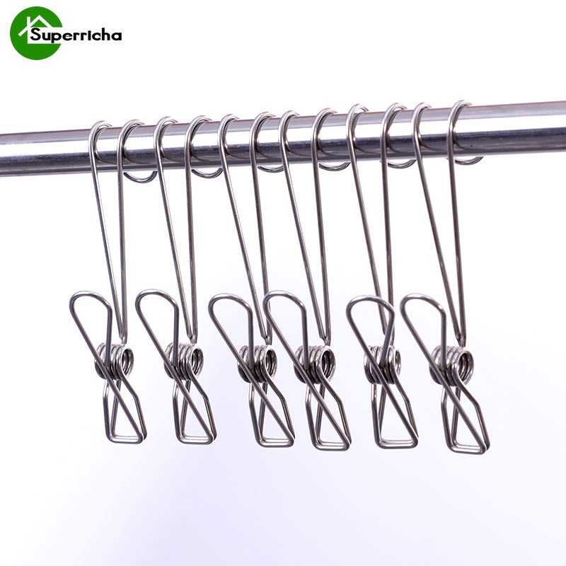 Hot Sale/5Pcs Klip Gantung Pakaian Handuk Stainless Steel Serbaguna Dengan Kait/Jepitan Mini Jepitan Pasak Holder/Penjepit Baju Bermanfaat Kait Gantungan/Jepitan Rumah Tangga