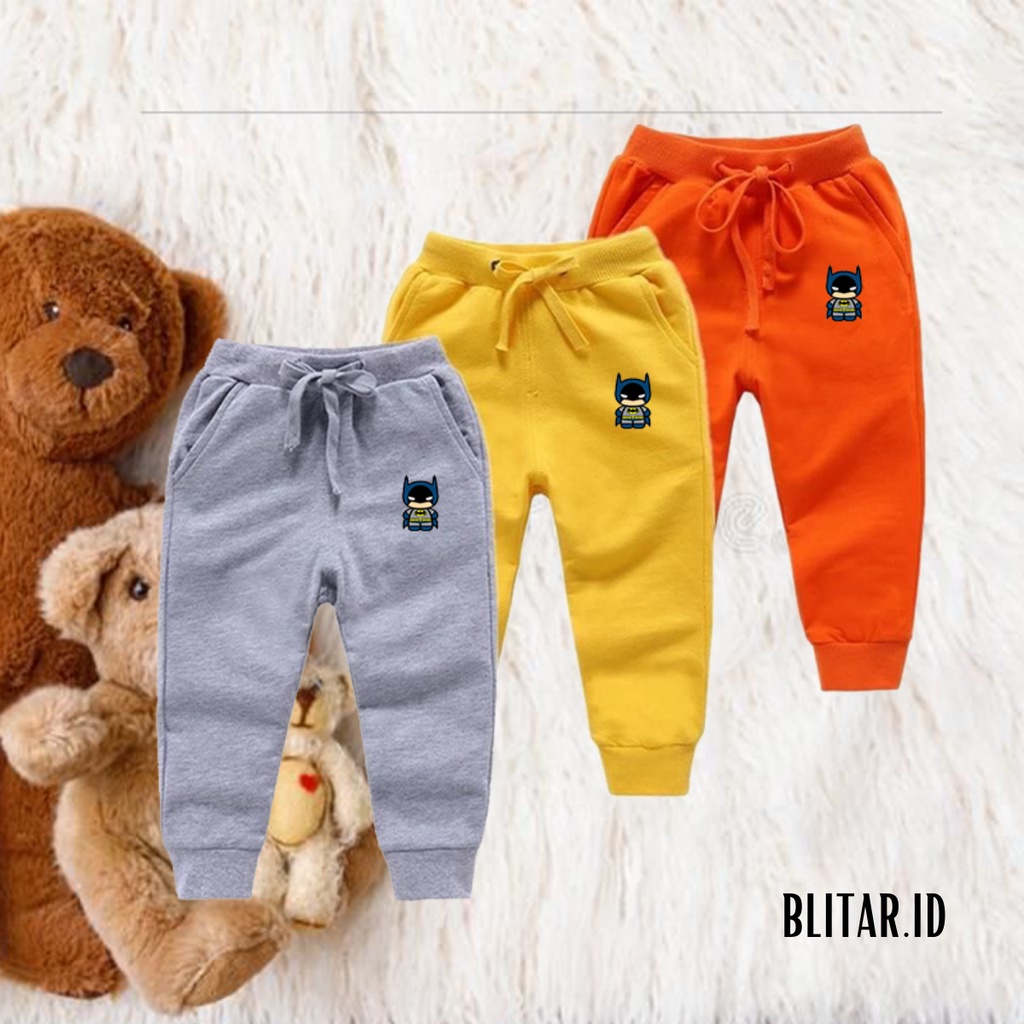 Jogger Bawahan Joger Pants Anak Panjang Model Karakter Batman Keren Uk Ukuran 1-15 Tahun Thn Th Bln 