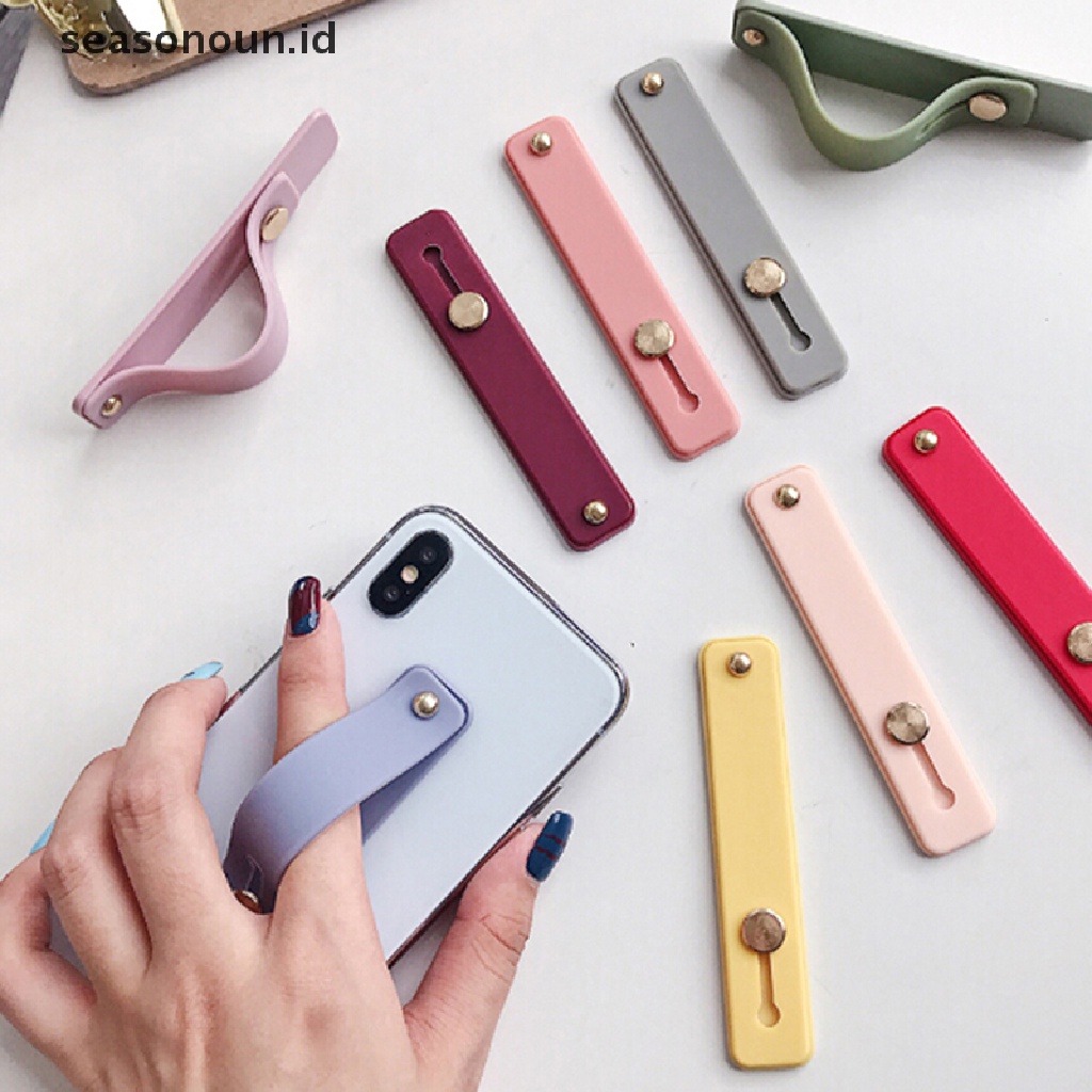 Seasonoun Universal Silicone Finger Grip Ring Stand Holder Untuk Handphone Tablet.