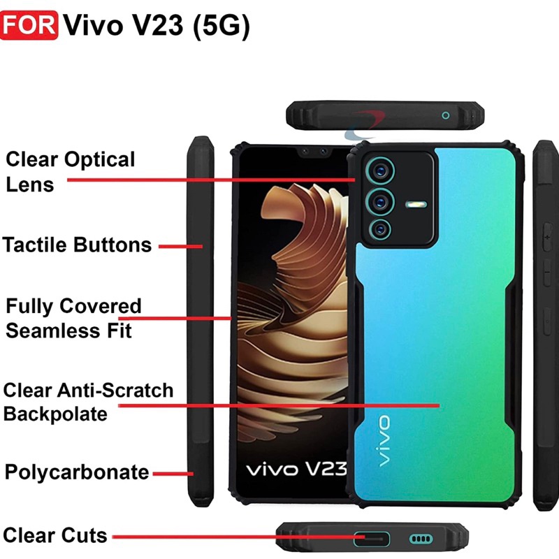 ANTI SHOCK FUZE CASE VIVO V23/ V20 SE/Y16 Y02S/ Y12 Y15 Y17/ Y20 Y20S Y12S/ SHOCKPROOF TRANSPARANT CASE ACRYLIC