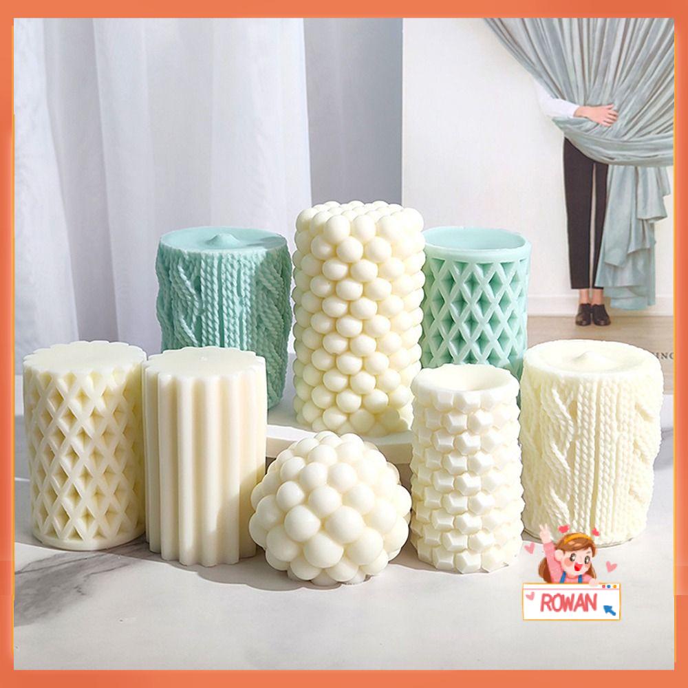 R-flower Cylinder Candle Mold Pesta Gereja Clay Tools Cetakan Resin Kue Silikon