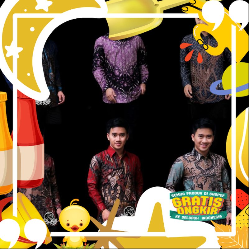 Batik Pria Lengan Panjang Batik Pria BATIK RLJAYA HRB026 motif KERATONAN Kode 002 size M L XL XXL XX