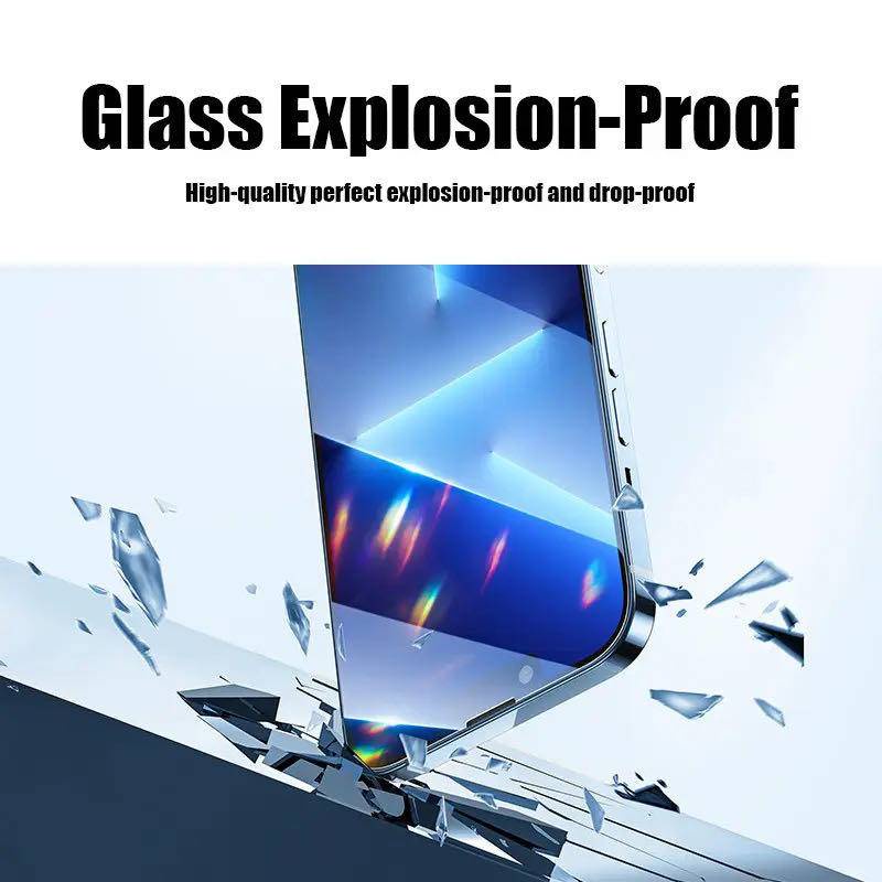 4pcs Full Cover Tempered Glass Untuk Iphone14 13 12 11 Pro MAX Plus Kaca Pelindung Layar Mini Untuk iPhone X XS MAX XR 7 8 6 6S Plus SE 2022 2020 14Plus 13Mini 12Mini Kaca