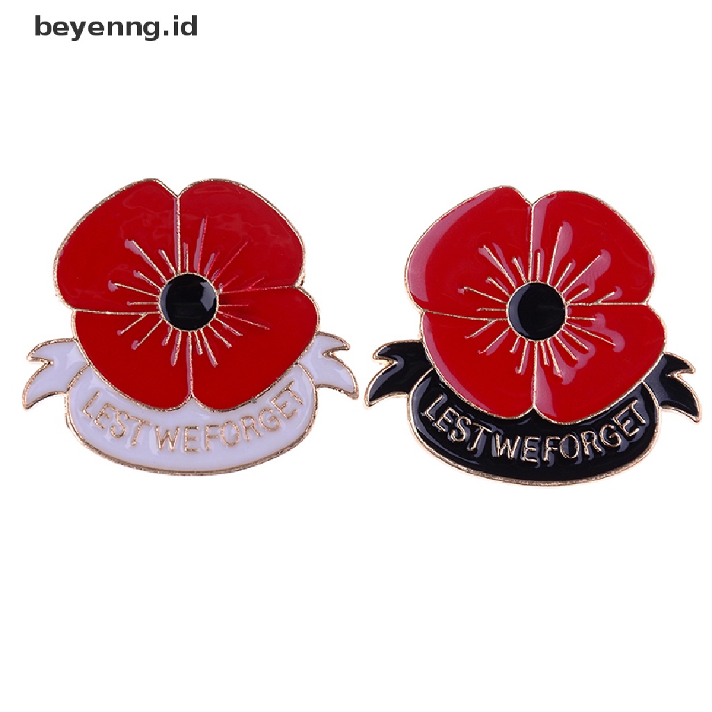Beyen Enamel Zikir Bros poppy Merah Bunga Kerah pin Bros Lencana Perjamuan Hadiah ID