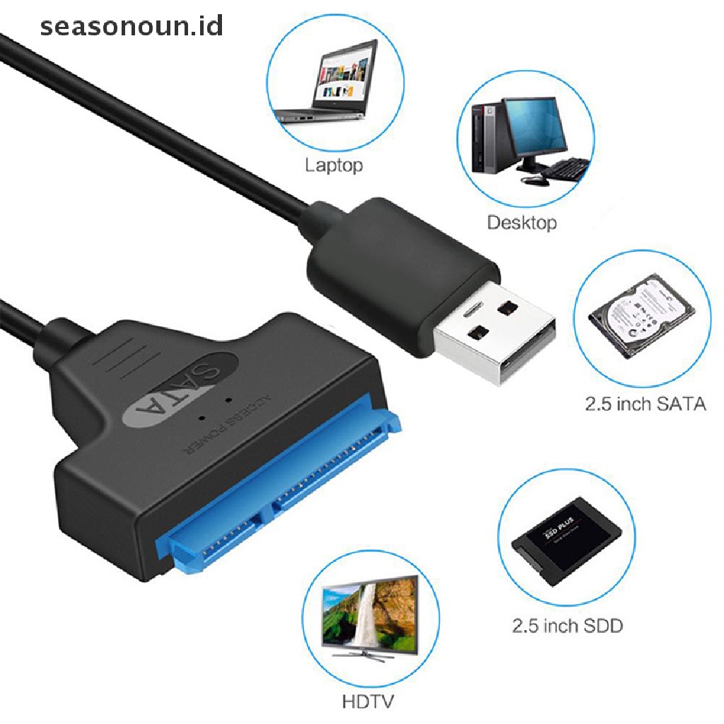 Seasonoun7 +15 22pin SATA 3kabel 2.5 HDD/SSD USB Adapter Converter Hard Disk Eksternal Transmit Kecepatan Tinggi.