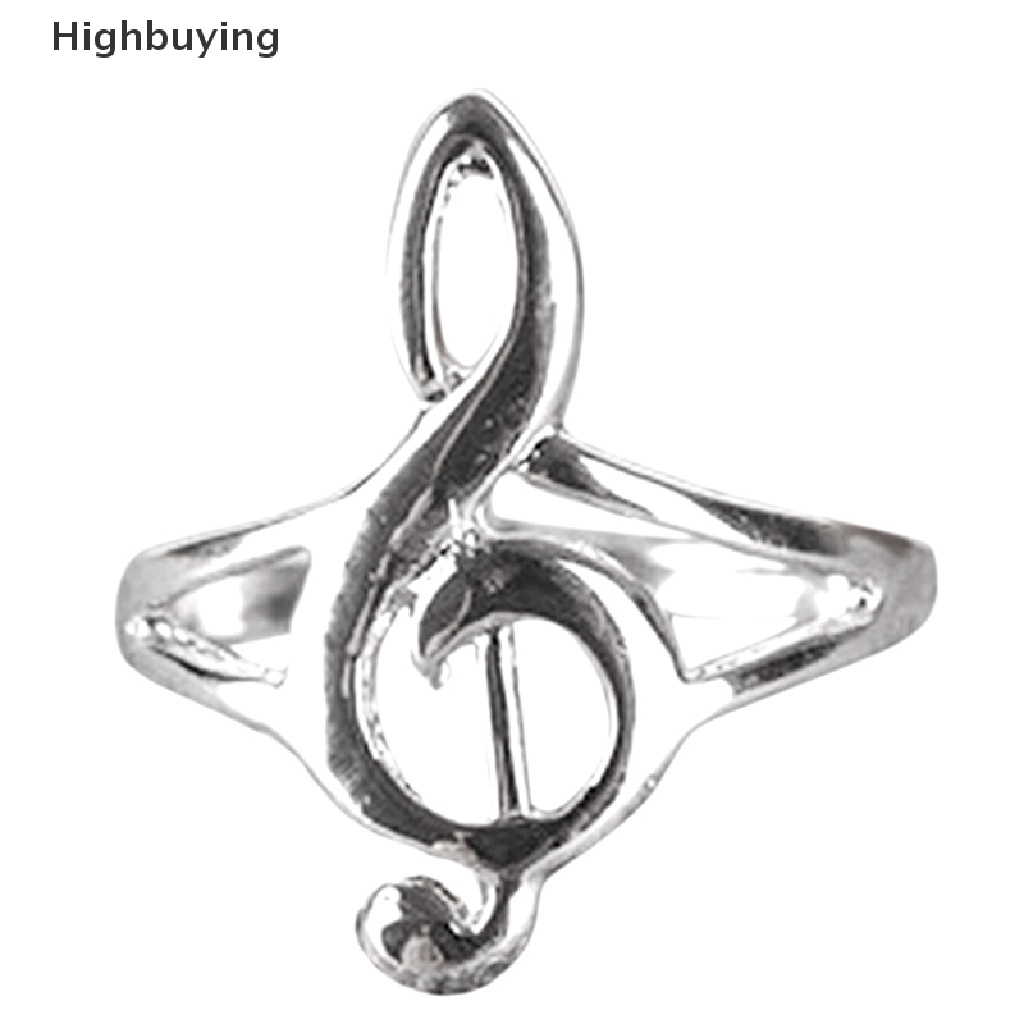 Hbid Fashion Warna Perak Musik Music Note Cincin Treble Clef Cincin Perhiasan Hadiah Glory