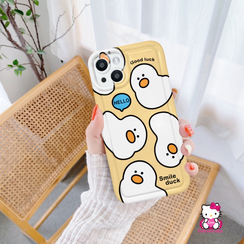 Casing Tahan Guncangan Untuk Redmi Note 11s 11 8 10 10s 9 Redmi 9C NFC A1 10A 10 9T 10C 9 12C 9A Note10 Note11 Note9 Note10s POCO F4 Kartun Bebek Cantik Air Cushion Lembut TPU Penutup Belakang