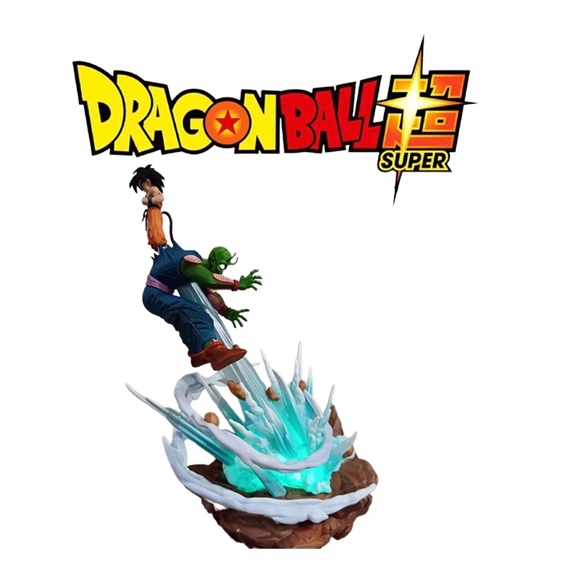 Menyala 25 cm Anime Dragon Ball Z Anak Son Goku VS Piccolo GK Patung Pvc Action Figure Koleksi Model Mainan